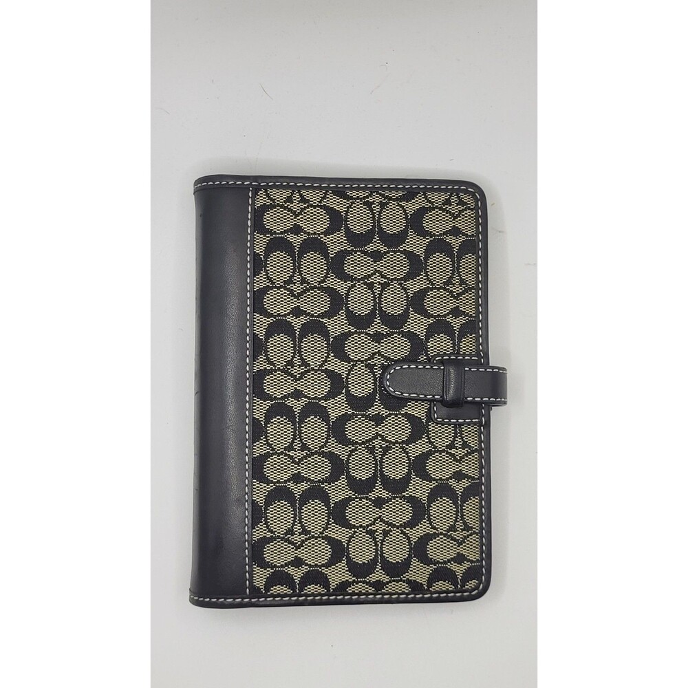 Vintage Coach Monogram Canvas Leather 8.5X6.5 Agenda